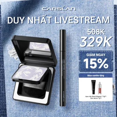 Phấn phủ Black Magnet Carslan 8g + Bút Kẻ Mắt Nước Siêu Sắc Mảnh Carslan