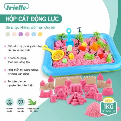 Irielle Đồ chơi cho bé gái cát động lực ❤Đủ bộ Khuôn+Bể+1kg Cát❤ vi sinh an toàn cho trẻ em mã 50013