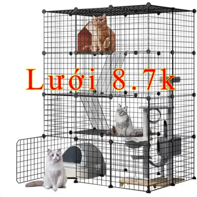 Lưới sắt thép,tấm nhựa lắp ghép làm chuồng quây chó mèo, tủ sách,tủ ghép-Tặng kèm chốt