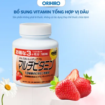 Orihiro Chewable Tablets Strawberry Flavor 180 Tablets Helps Supplement Multivitamins - Genuine Japanese Orihiro