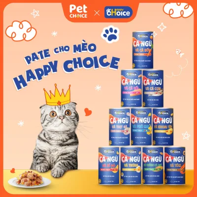 Pate cho mèo cao cấp HappyChoice lon 400g, pate cho mèo mọi lứa tuổi dạng thạch