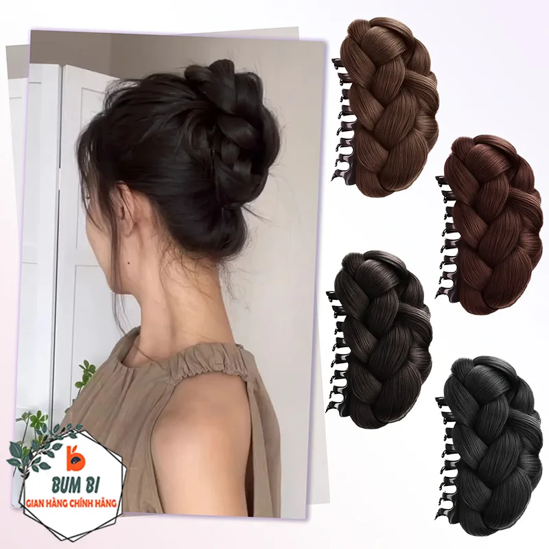 Kẹp Tóc Giả Tết Tóc Nữ Bồng Bềnh Sang Chảnh, Tóc Búi Giả Dày Đẹp Nhiều Tone Màu Sang Trọng
