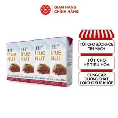 Thùng 48 hộp Sữa Hạt và Gạo Lứt Đỏ TH true NUT 180ml
