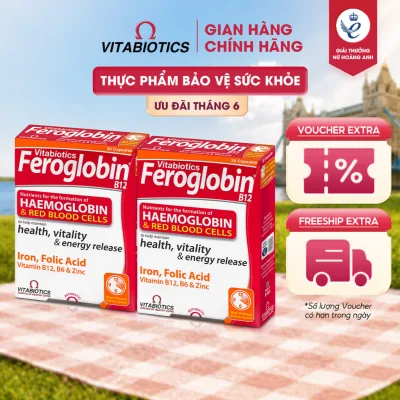 Combo 2 Hộp TPBVSK FEROGLOBIN B12 Hỗ Trợ Khả Năng Tạo Máu Hộp 30 Viên Vitabiotics