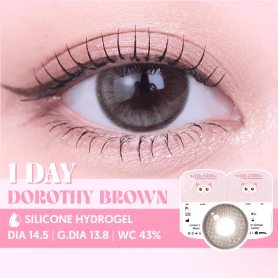 Kính áp tròng Eyesme - 1Day Dorothy Brown - Lens nâu giãn tròng hack mắt to tròn