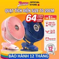 Quạt Tích Điện Kẹp LOẠI TO JOTARO J28 Pin Siêu Trâu 60Giờ, Hiện thị %pin, Dung Lượng Pin lớn, Lồng quạt 20cm