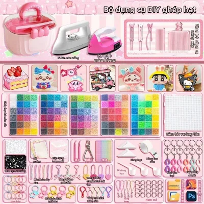 KAIMOXIONG | Bộ Đồ Chơi DIY Làm Vòng Hạt Cho Bé Gái Có Sắt