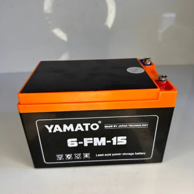 Com bo bộ 4 bình acquy 12V-15Ah YAMATO NHẬT BẢN BH 12th, set 4 bình ắc quy xe đạp điện nijia.133m , YMT-12-15)