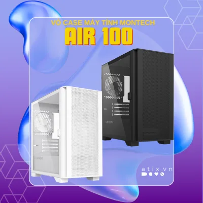 Pc Air 100 Lite Micro Atx Computer Case with 2 Built-In Fans for Office Use Montech [12 Months Warranty]