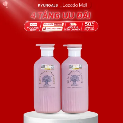 Cặp Dầu Gội Xả Biotin Collagen Essence Hồng 500ml Hương Nước Hoa, Phục Hồi, Mềm Mượt Tóc