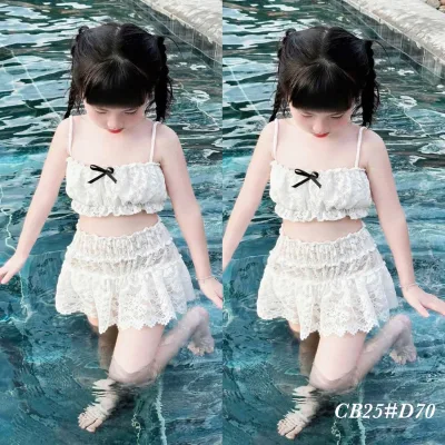 Đồ bơi cho bé gái 2 tuổi -10 tuổi, bikini bé gái, đồ bộ bé gái ren mềm mix chân váy xòe đi biển đi chơi 10-30kg Đậu Kids