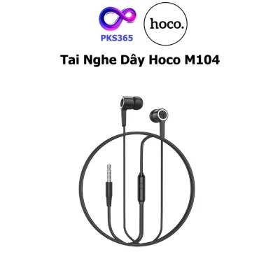 Tai Nghe Dây Hoco M104, Có Nút Đệm Chống Đau Tai, Dây Dài 1.2m, Micro Đàm Thoại, Jack 3.5mm - PKS