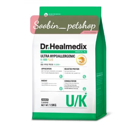 6KG Thức ăn chó Dr.Healmedix ULTRA HYPOALLERGENIC K-1000 PLUS 1.5kg - Hỗ trợ viêm da