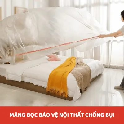 Bạt Nilong Che Bụi, Màng Bọc Nội Thất Giường Tủ Chống Bụi Chống Nước Bảo Vệ Đồ Đạc Gia Đình Đủ Size Sky Home - BNT02