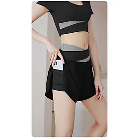 Quần Đùi Nhanh Khô Thoáng Khí Tập Thể Dục Chạy Bộ Cho Nữ Lưng Cao
