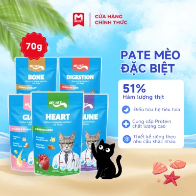 Pate Dinh Dưỡng Mrvet Gói 70G Hỗ Trợ Tim Mạch, Tiêu Hóa, Xương Khớp, Chăm Sóc Da Lông Và Tăng Cường Miễn Dịch