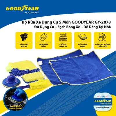 Professional Car Wash Set, 5-Piece Multi-Purpose Tool Set for Car and Motorcycle Cleaning and Care at Home Goodyear Gy-2878 - Genuine Imported
