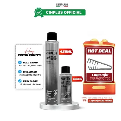 Gôm xịt tóc SICILY CINPLUS giữ nếp tạo kiểu nam nữ 150ml / 420ml cao cấp Ý | Keo sịt tóc chính hãng