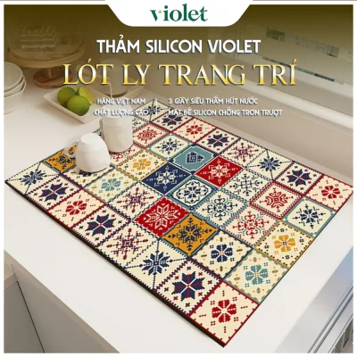 Thảm Lót Ly Silicon Violet Cao Cấp – Chịu Nhiệt Tốt, Chống Trầy Xước, Dễ Vệ Sinh, Luôn Sạch Đẹp