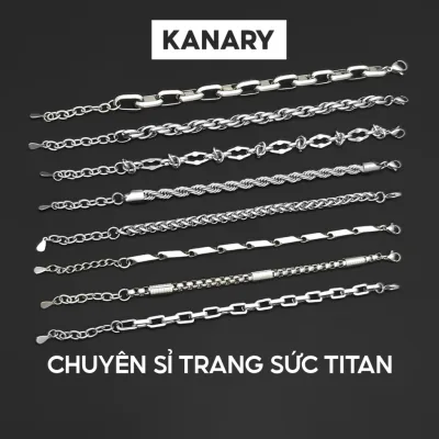 Vòng Tay Nam Nữ TITAN Xích Xoắn, Xích Đa Dạng - THÉP KHÔNG GỈ - Chuyên Sỉ Trang Sức KANARY.