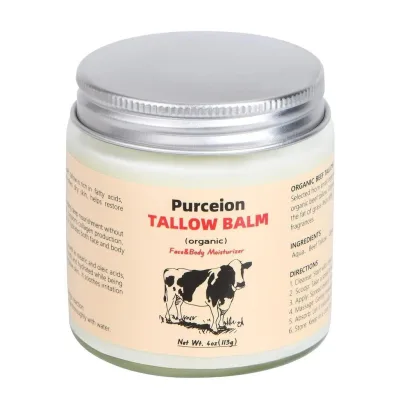 Thịt Bò Tallow Cho Da (4 Oz), Kem Dưỡng Ẩm Tallow Bò Cỏ Roi Da Để Dưỡng Ẩm Sâu, Thịt Bò Tallow Cho Mặt, Và Dưỡng Ẩm Mặt Tallow Nuôi Dưỡng Chăm Sóc Da.