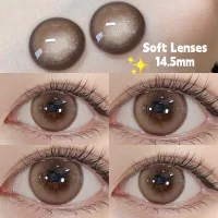 O2Girl contact lenses kính áp tròng 2 miếng lens nâu tự nhiên ném năm nữ 14.5mm kính cận áp tròng (0.00~8.00) lens mắt màu xám nâu sinh viên không ném hàng ngày kích thước đường kính trang điểm làm đẹp sản phẩm lens xám Doriscon