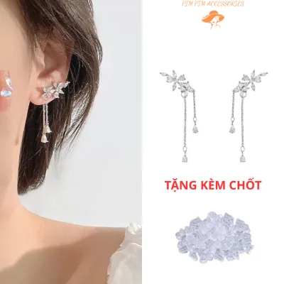 Khuyên Tai Nữ Dáng Dài Mạ Bạc S925 Phụ Kiện Trang Sức Thời Trang Đi Tiệc Thanh Lịch