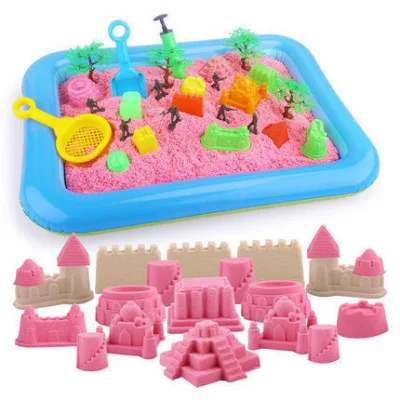 🚚Đủ bộ Khuôn+Bể+1kg Cát,vi sinh an toàn cho trẻ em mã 50013,Đồ chơi cho bé gái cát động lực