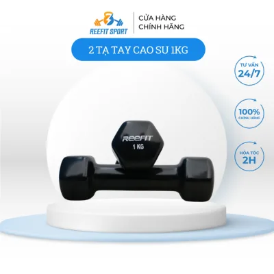 Bộ 2 Tạ Tay Bọc Cao Su Reefit 1kg - Tạ Tập Gym Tại Nhà,Bền Đẹp, Chống Trượt, Lăn (2 Cục )