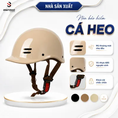 Mũ Bảo Hiểm Cá Heo NAM/NỮ ĐỦ MÀU ANFAGO HELMET - Có Giấy Kiểm Định An Toàn , Bảo Hành 12 tháng
