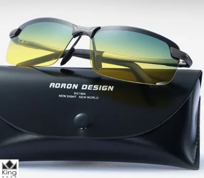 15% Refund - Men's Fashion Day and Night Polarized Glasses Made of High-Quality Alloy and Palaroid Material Aoron 3043Ry - Kingshop Eyeglasses - 12-Month Warranty