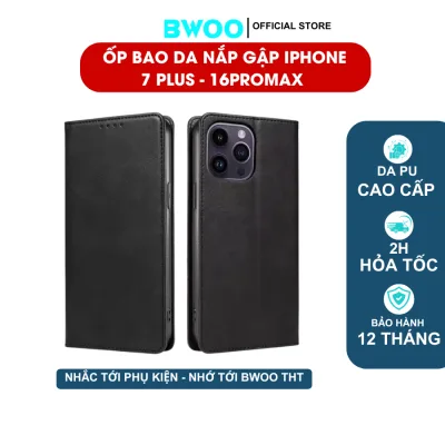 Ốp Lưng Bao Da Nắp Gập Điện Thoại Hai Mặt Chống Sốc Ốp Lưng có giá đỡ Iphone 6/7/8....14/15/16 Pro Promax
