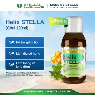 Siro ho HELIX STELLA hỗ trợ giảm biểu hiện ho nhiều, giảm tăng tiết đờm (Chai/120ml)