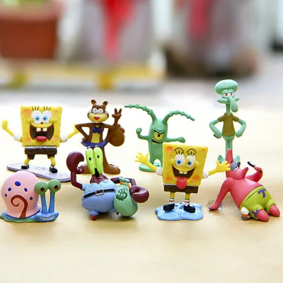 Bộ 8 Mô Hình Bọt Biển SpongeBob Cư Dân Bãi Biển Vui Nhộn, Mô Hình Decor Trang Trí, Bộ Sưu Tập Nhân Vật Yêu Thích