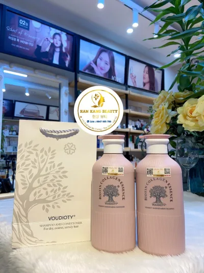 Cặp dầu x3 lần Biotin Collagen Essence Pink (màu hồng) hương nước hoa siêu mượt 1000ml