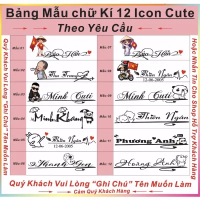 Tem tên theo yêu cầu, tem chữ ký theo yêu cầu dán xe máy, dán ô tô, mũ bảo hiểm,... Decal chống nước bền màu.