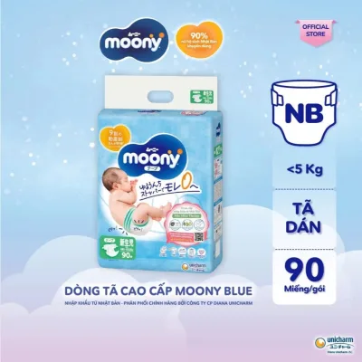 Bỉm tã dán/Bỉm tã quần Moony Xanh nhập khẩu siêu Cao cấp cho Bé.