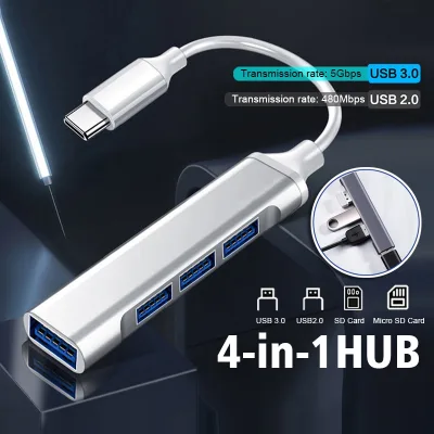 Hub USB Type C 4 trong 1 Tốc Độ Cao Type-C USB OTG 3.0 Docking Station Bộ Chia Adapter Phụ Kiện Cho Laptop