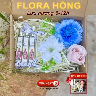 Set of 3 Bottles of Flora Pink Women's Perfume 10ml - Lady, Sweet, Lovely - Lasts 8-12 Hours