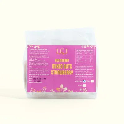 STRAWBERRY Kẹo Nougat Kèm Hạt & Straweberry OCOP Foods - Quà Tết Xuân Bính Ngọ 2026