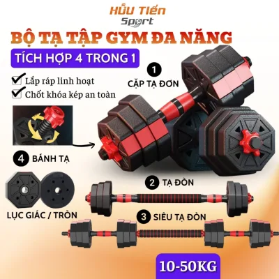Bộ Tạ Tay Tập Gym Nam Nữ, Tiện Lợi Tập Gym Thể Thao Tại Nhà, Tạ Tay Lắp Ghép Tập Kết Hợp Tạ Đẩy Tạ Đòn 10kg – 50kg