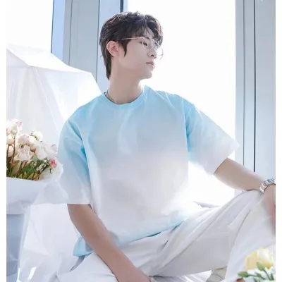 Áo Thun Tay Ngắn Nam Hợp Thời Trang Mùa Hè Thời Trang Thương Hiệu Lười Nam Thanh Niên Phổ Biến Mới Bông Tai Kẹp Hợp Thời Trang Phù Hợp Với Cổ Tròn Hàng Ngày