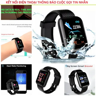 Đồng hồ đeo tay thông minh hỗ trợ theo dõi oxy máu huyết áp nhịp tim chống nước IP67 kết nối điện thoại chống nước nam nữ