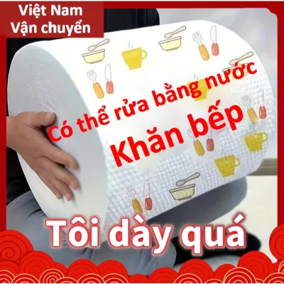 khăn bếp dùng một lần xả khăn rửa chén đa năng cuộn giấy hấp khăn ăn khăn ăn có thể giặt được học khăn thấm dầu đồ ăn khăn lau cho người lười biếng ăn