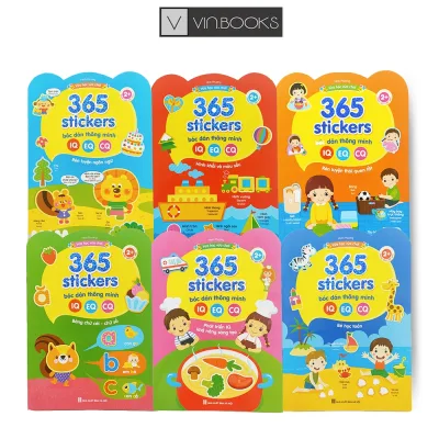 Sách - 365 Sticker Bóc Dán Thông Minh Iq Eq Cq Bộ 6 Cuốn