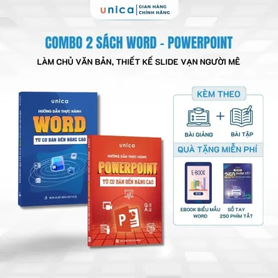 Combo of 2 Word and Powerpoint Books Unica Office Applications from Basic to Advanced with Online Course