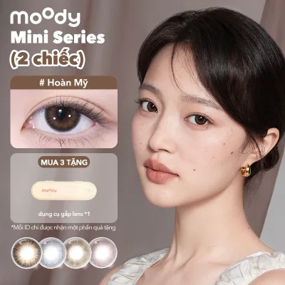 Set 2 chiếc kính áp tròng Moody 14.2mm Hoàn Mỹ lens 1 ngày thuộc bộ sưu tập HUSH Mini version