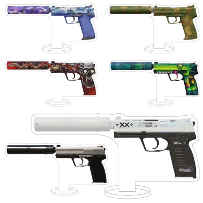 Standee Mô Hình Súng USP-S Game CS2 Counter Strike Mica Trang Trí Bàn Làm Việc Skin Printstream Whiteout Quà Tặng Nam