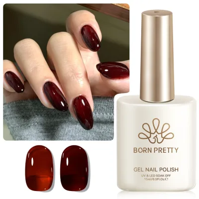 BORN PRETTY 15ml Thạch Khỏa Thân Gel Sơn Móng Tay Bán Trong Suốt Móng Tay Nghệ Thuật Dụng Cụ Làm Móng Ngâm Tia UV LED Móng Tay Gel Varnish