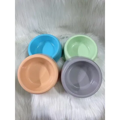 Chén ăn nhựa tròn cho thú cưng nhiều màu 12cm | Dụng cụ ăn uống chó mèo